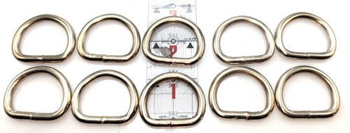1" Blue Hawk Nickel Plated D-Ring x10
