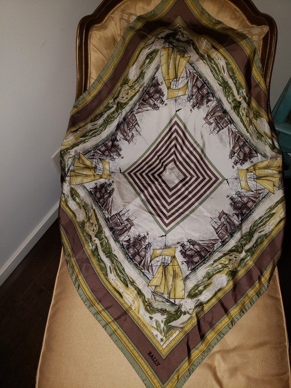 Vintage NEW Bally Women's Silk Scarf 34"by 34". 
