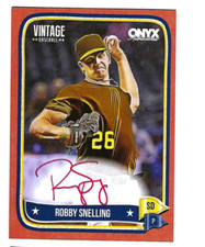 ROBBY SNELLING 2024 ONYX VINTAGE BASEBALL ON CARD AUTO RED /25
