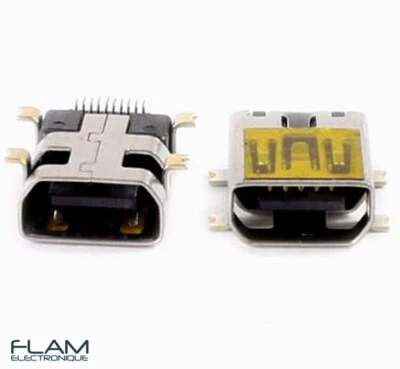 Connecteur Mini USB femelle 10 broches / 1x Connector female Mini USB 10 pins - Photo 1/3