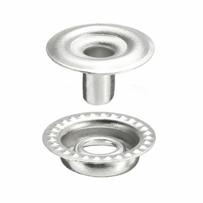 Lot De 25 Fermoirs Boutons Pression En Métal Argenté - 15 Mm, Pour Couture Ou Réparation