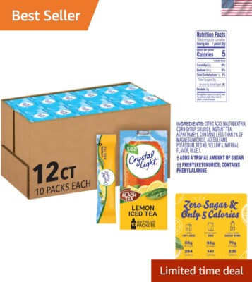 120 Count Naturally Flavored Lemon Iced Tea Powder Mix - Low-Cal & Refreshing