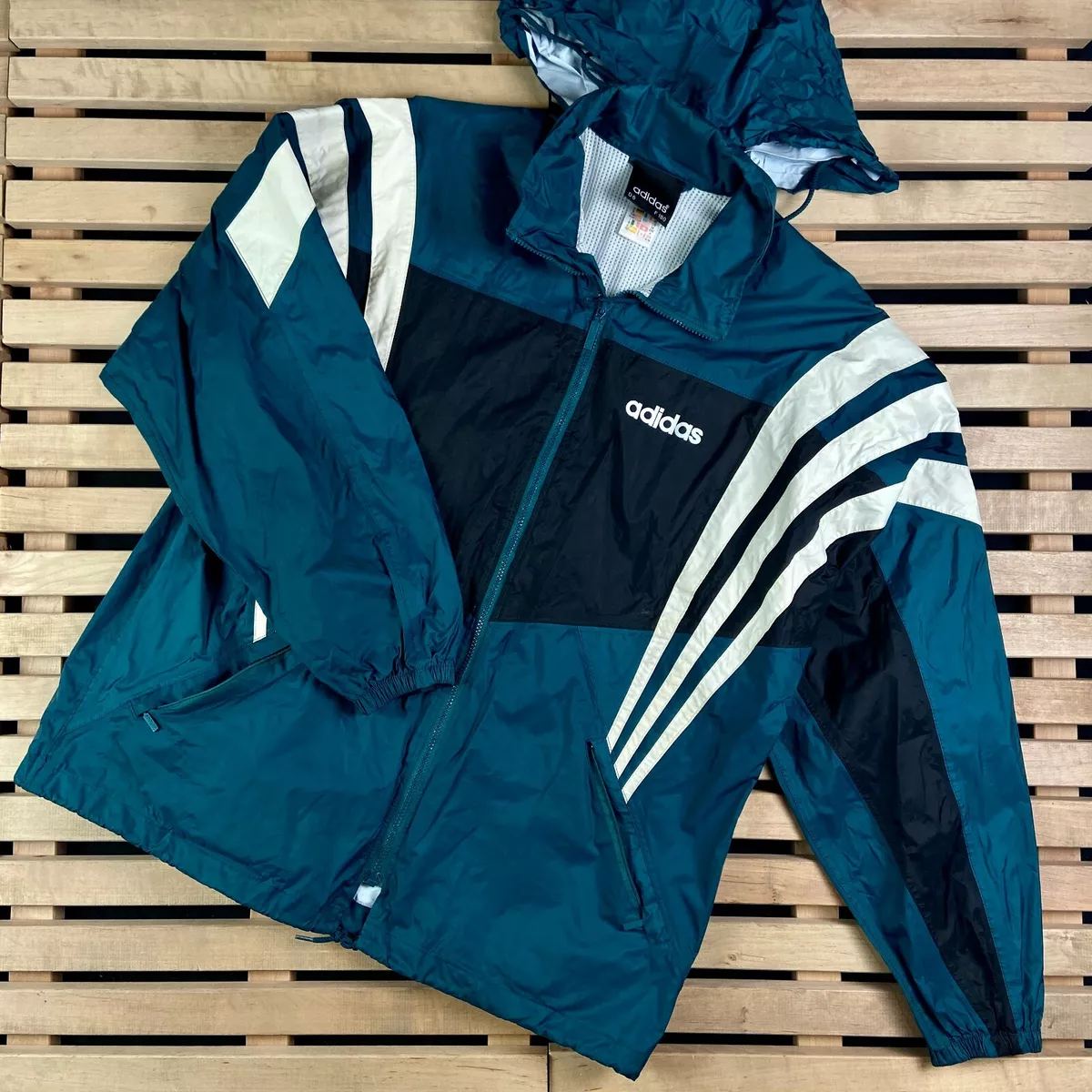 Mens Hooded Jacket Adidas Originals Vintage Size M | eBay