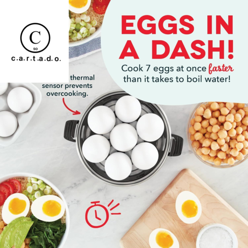 DASH Rapid Egg Cooker 7-Capacity Electric Egg Cooker in Black for 7 Eggs
