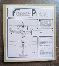 SEALED FORMA PLANE IK-3 VAC-FORMED MODEL AIRCRAFT KIT- 1:72, 1977