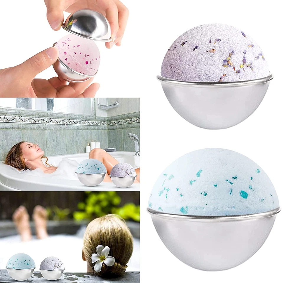 6/20/40x 3D Aluminum Bath Bomb Molds Half Ball Sphere Cake Moulds Baking Pan AU - image 4 of 4