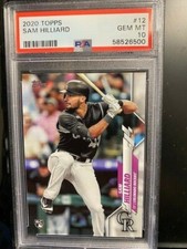 2020 Topps 12 Sam Hilliard RC PSA 10 GEM MINT Colorado Rockies MLB LOW POP