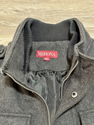 Merona Wool Pea Coat Men’s Medium - Picture 4 of 7