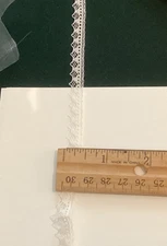 3/8” Heirloom White Flat English Cotton Trim Lace #1988