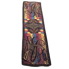 Vintage Silk Paisley Scarf Rolled Hem 20  X 65  Stunning