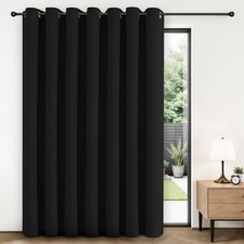 Joydeco Blackout Curtains 84 Inch Grommet Extra Wide Thermal Drapes Black