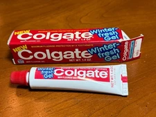 VTG Colgate Winter Fresh Gel Toothpaste 1.4 oz Free Sample Early 80's EXP 1983