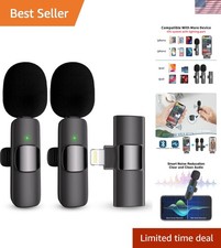 Professional Wireless Lavalier Mic with Active Noise Reduction for iPhone/iPad