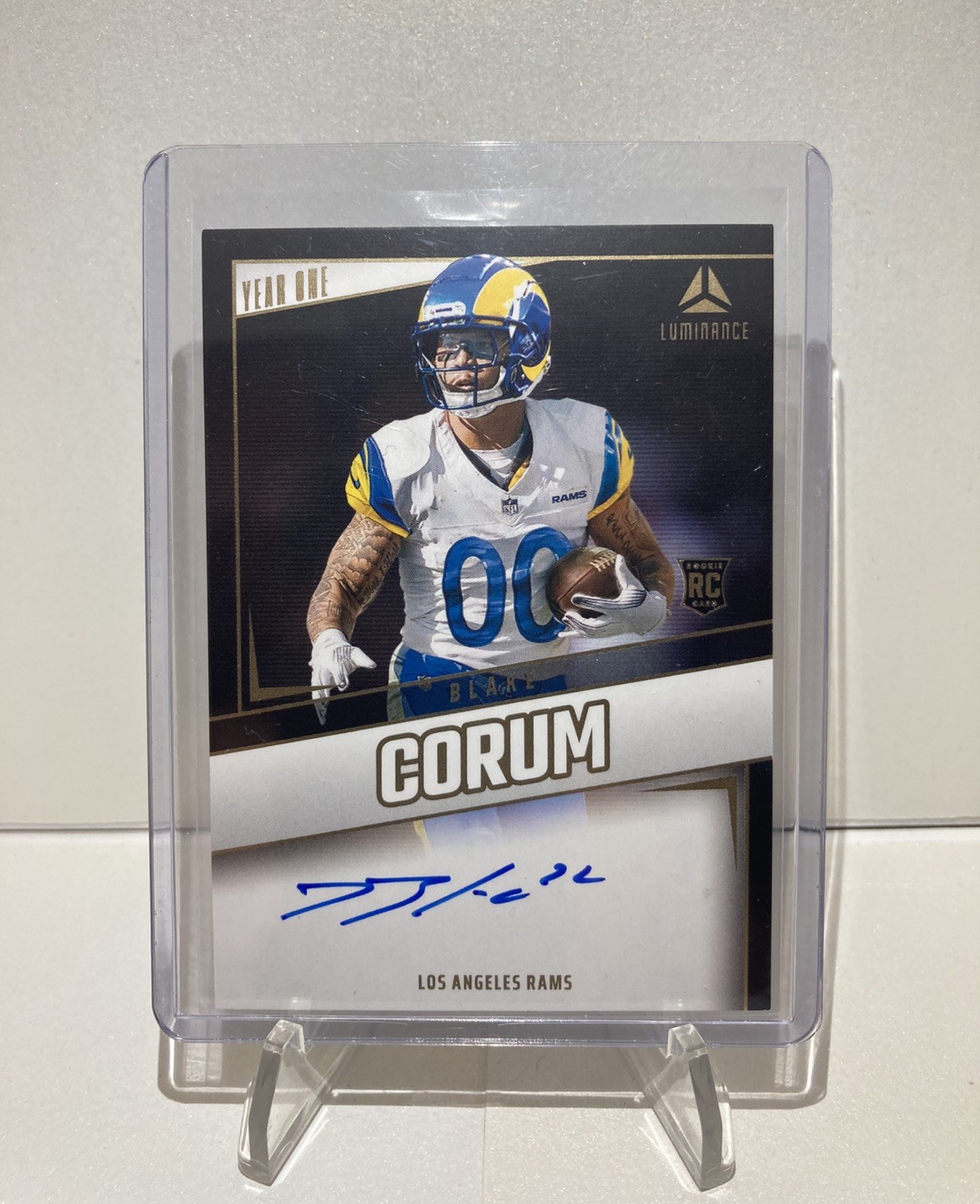 2024 Panini Luminance Blake Corum RC Year One Signatures #YOS-BCM Rams Auto