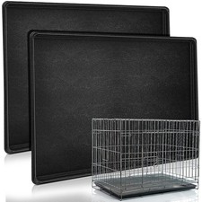 2 Pcs Replacement Dog Crate Pan Tray Kennel Bottom Tray Replacement Plastic B...