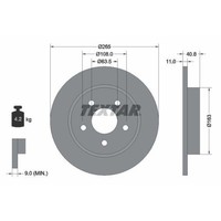 Textar 92133703 Bremsscheibe Hinterachse FüR Ford (Changan) Mazda (Changan)