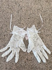 Victoria s Secret White Lace Gloves with Rhinestones. One Size Fits All New