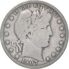 1907-S Barber Half Dollar Average Circ