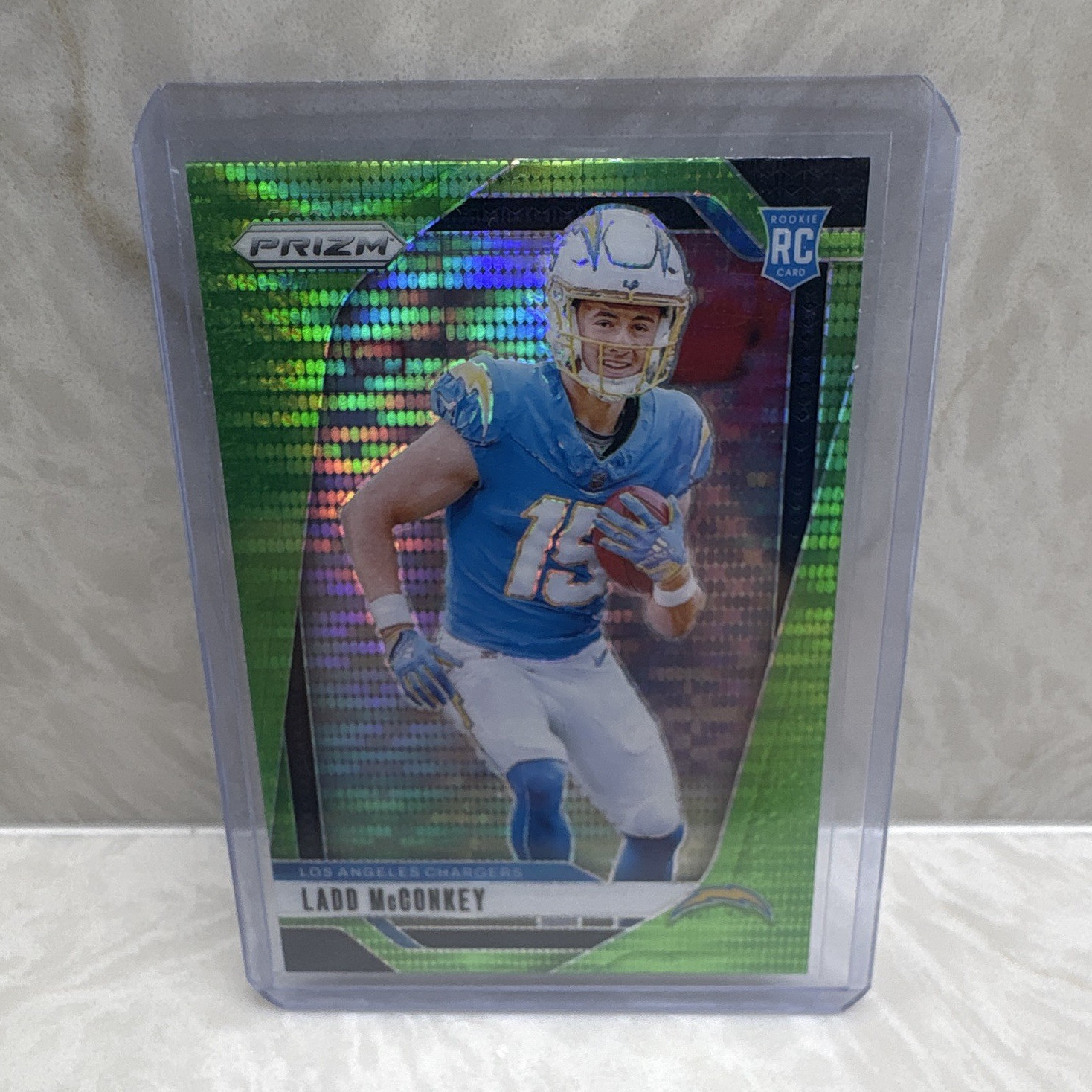 Panini 2024 Prizm Ladd McConkey Rookie #365 Los Angeles Chargers NFL Green Pulsa