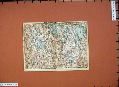Original alter antiker Druck 1899 Karte Norwegen Dänemark Schweden Drammen Honefos Karl