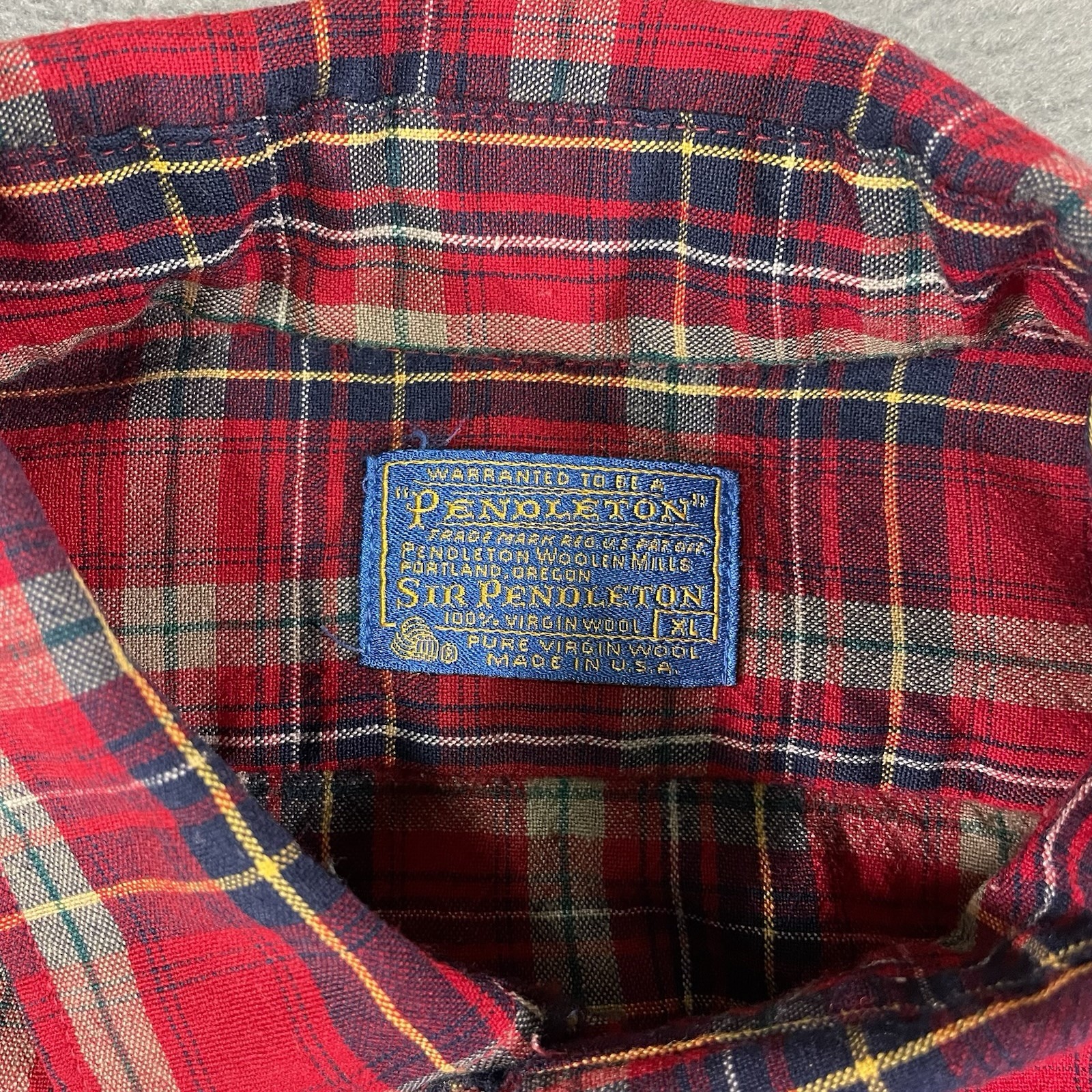 Pendleton Sir Pendleton Shirt Red Plaid Men’s XL … - image 7
