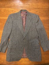 Vintage Custom Men s Wool Herringbone Blazer Size 38