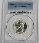 1963 Washington Silver Quarter MS63 PCGS U.S 25c Coin