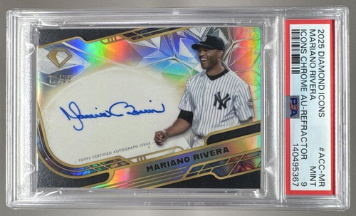 140495367 Mariano Rivera 2025 Topps Diamond Icons Chrome Auto 17/25 PSA 9