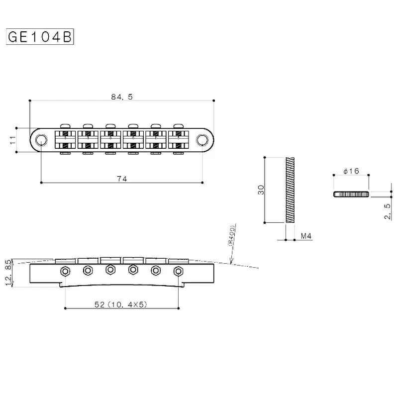 Chevalet Gotoh style Classique ABR-1 Dore GE104B - Photo 2/2
