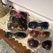 Lot of 7 Women  s Oversized Tinted Sunglasses, Brown Lenses, Multicolor