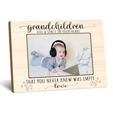Grandchildren Picture Frame 4x6, Family Wooden Photo Frame with Wooden Stand,