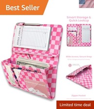 Cute Server Book for Waitress with Zipper  Magnetic Pockets   Retro Checkerb...