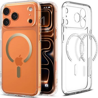 Handyhülle für iPhone 17 Pro Spigen Case Cover Schutzhülle Transparent-Golden