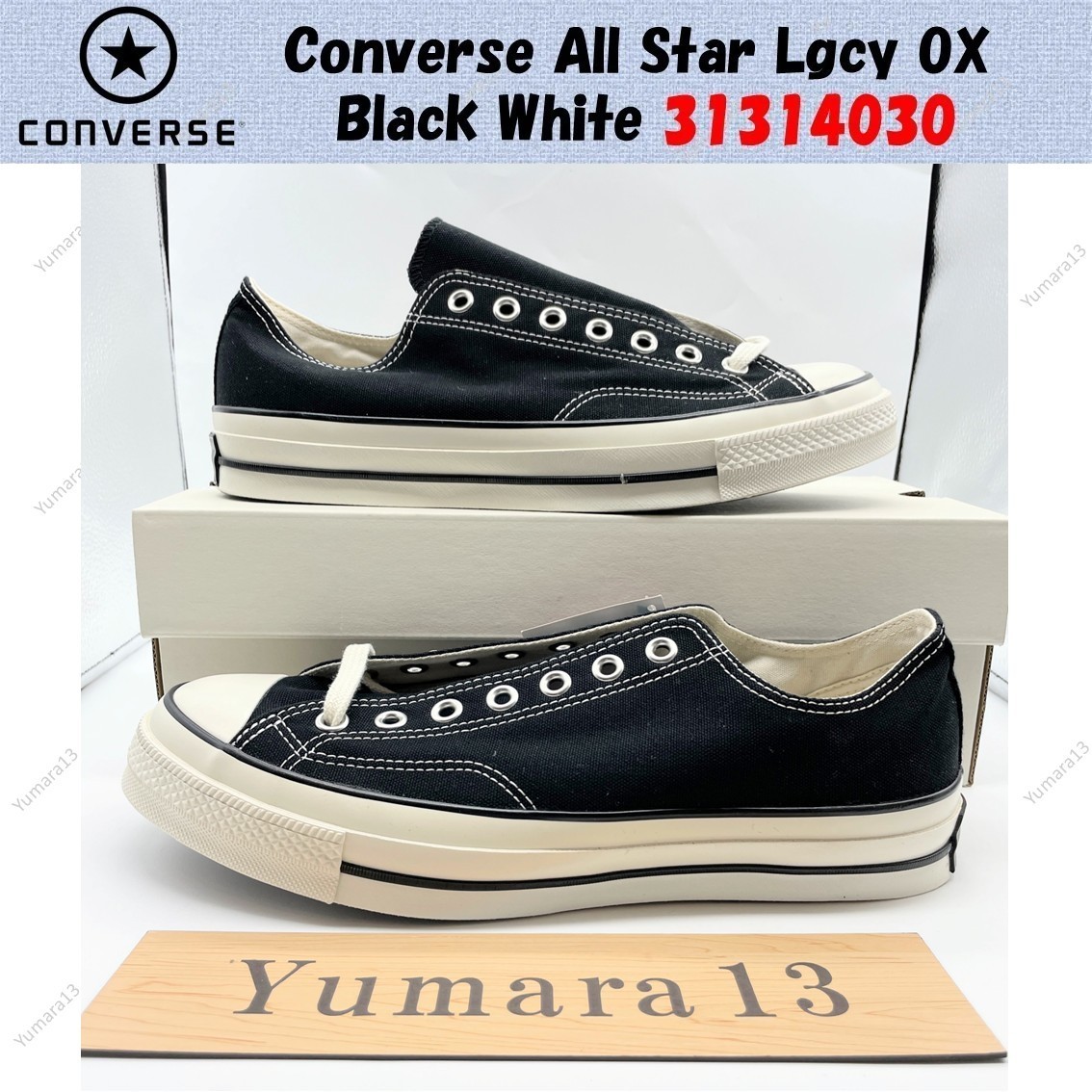 Converse All Star Legacy Ox Black White Sneakers for Men Size 31314030-image