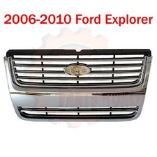 For 2006-2010 Ford Explorer Front Grille Chrome Shell Painted Black Insert For 2006-2010 Ford Explorer Front Grille Chrome Shell Painted Black Insert