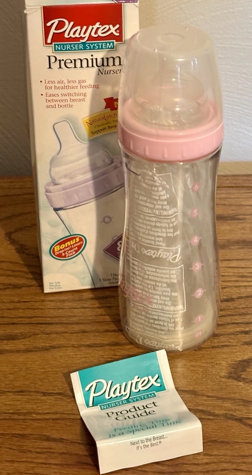 Playtex Premium Nurser Bottle Pink 8 Oz With Liners Vtg
Opens in a new window or tab