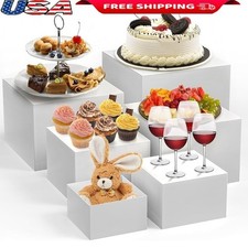 Versatile Cake Stand Set of 6 Adjustable Riser Stands Dessert Display Storage US