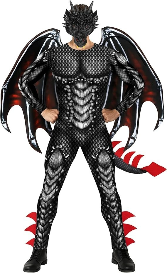 Déguisement Dragon 3 Pièces – Ailes, Masque Et Queue – Costume Halloween Pour Enfants – Mousse PU Légère Pour Carnaval Et Cosplay
