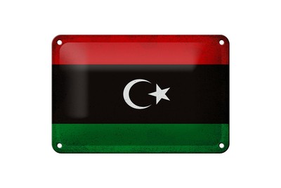 Ontrada Blechschild 12x18cm gewölbt Libyen Flag of Libya Vintage Schild
