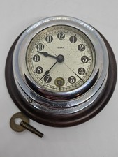 Antique 1920's NEW HAVEN 8 Day Mechanical Wind-Up Nautical Maritime BOAT Clock