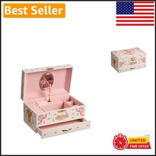 Delightful Hand-Painted Ballerina Music Box with Velvet Jewelry Compartments