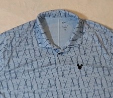 Nike Disney Polo Mens XXL Mickey Mouse Icon Dry-Fit Short Sleeve Blue