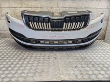 SKODA KAROQ 2020 COMPLETE FRONT BUMPER WITH PARKING SENSORS GLACIER WHITE LS9R