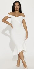 Off The Shoulder 3X Fashion Nova White Dress New W/ Tags