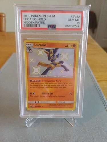 Pokémon SM Hidden Fates Shiny Lucario SV22/SV94 PSA 10
