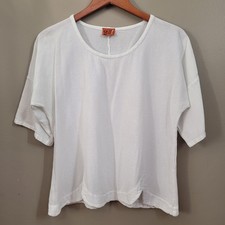 Oh My Gauze Scallop Hem Top Breathable Cotton Crisp White -Small - 1