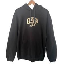 Gap x Disney Mickey Mouse Black Gold Metallic Sweatshirt Pullover Hoodie XL