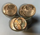3 1958 BU++ Lincoln Cent Rolls RED RED RED 150 Coins Total Single Lot