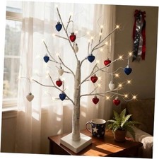 Mini Patriotic 4th of July Tree Ornaments 1.18 Inch 01-red White Blue