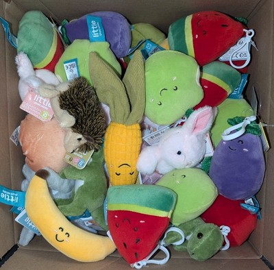 WHOLESALE LOT 60 ASSORTED NAME BRAND MINI STUFFED ANIMALS/FOOD *SEE DESCRIPTION